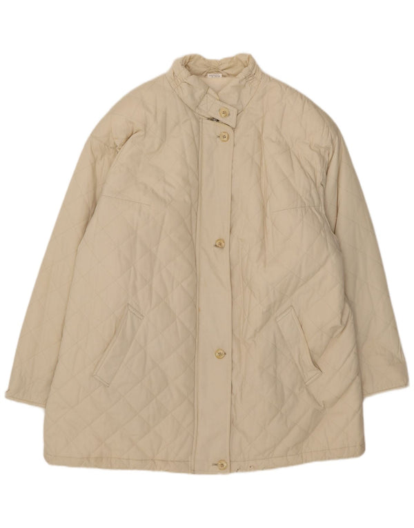 Giacca trapuntata vintage da donna IT 54 2XL Beige