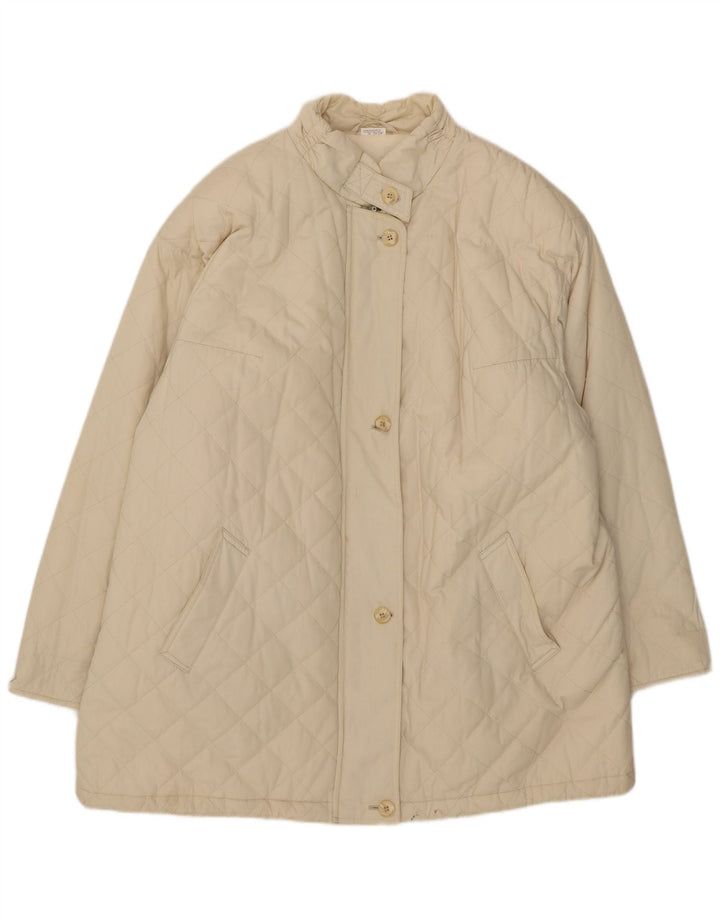Giacca trapuntata vintage da donna IT 54 2XL Beige