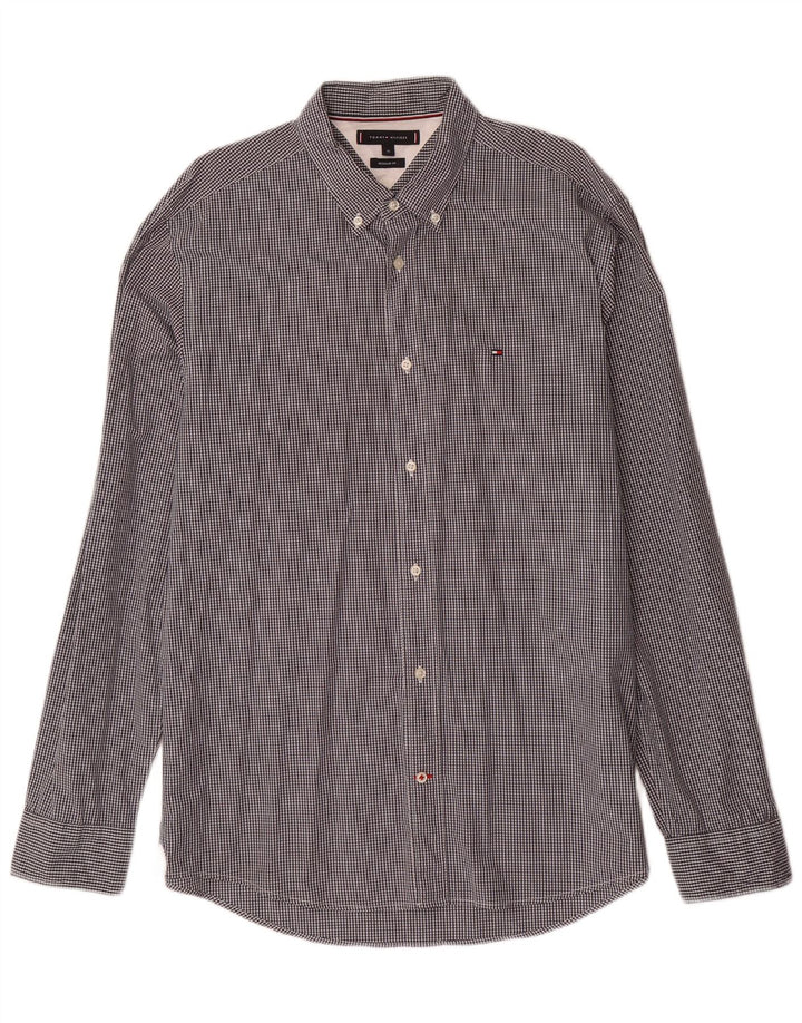 TOMMY HILFIGER Camicia da uomo vestibilità regolare XL a quadretti grigi