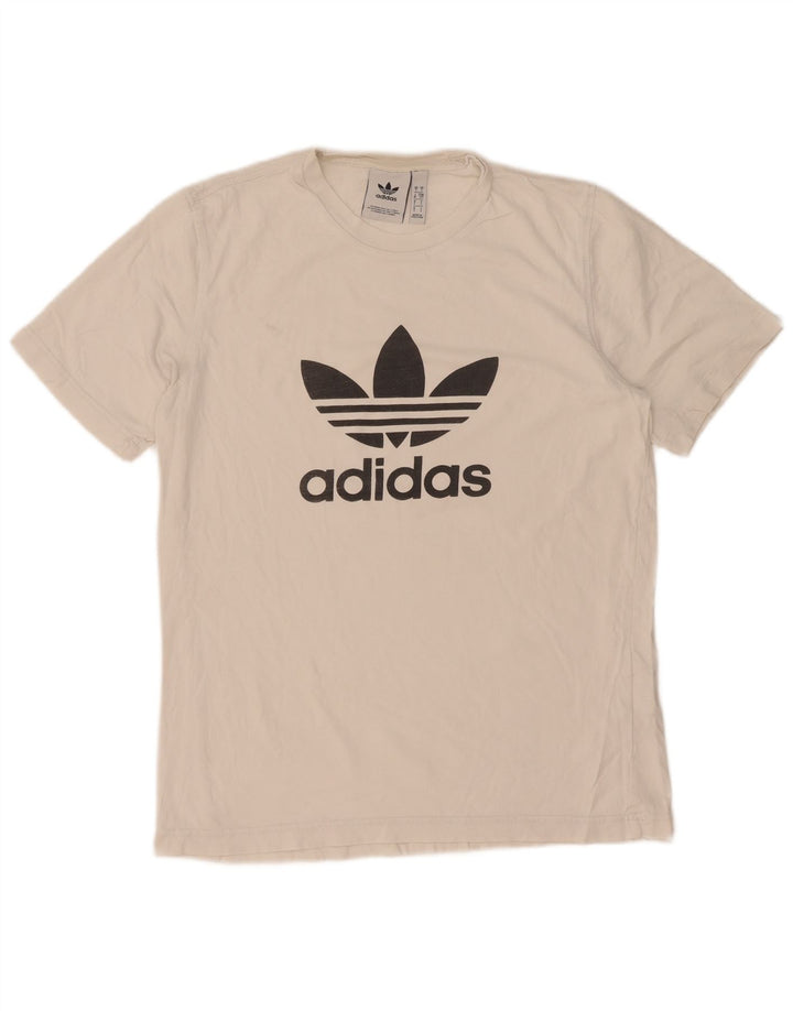 T-shirt grafica da uomo Adidas Top piccola in cotone bianco