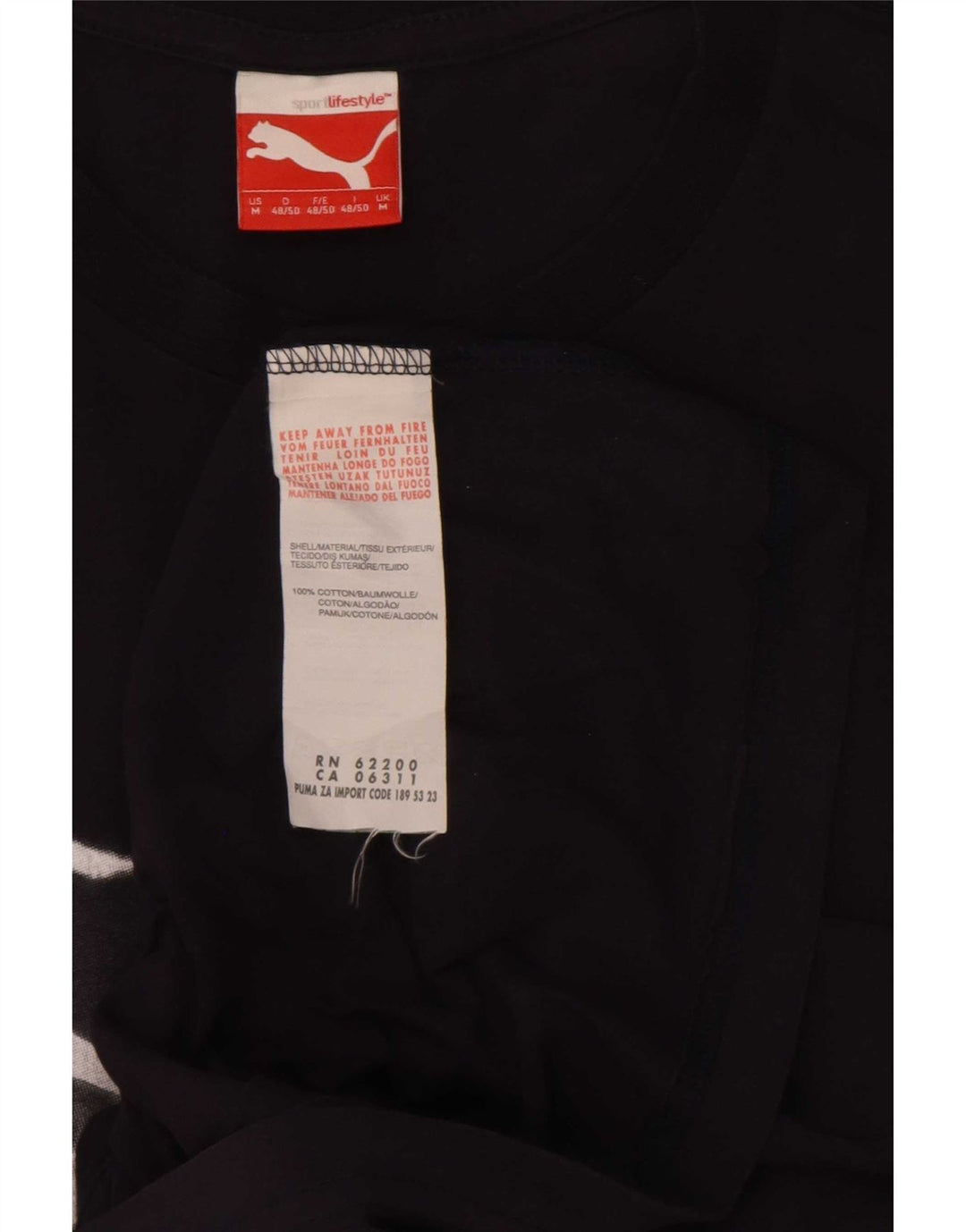 T-shirt grafica da uomo Puma Top in cotone blu navy medio