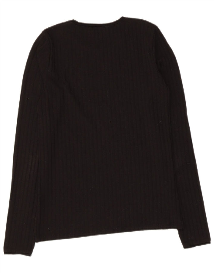 Top Zara da donna a maniche lunghe UK 12 medio nero