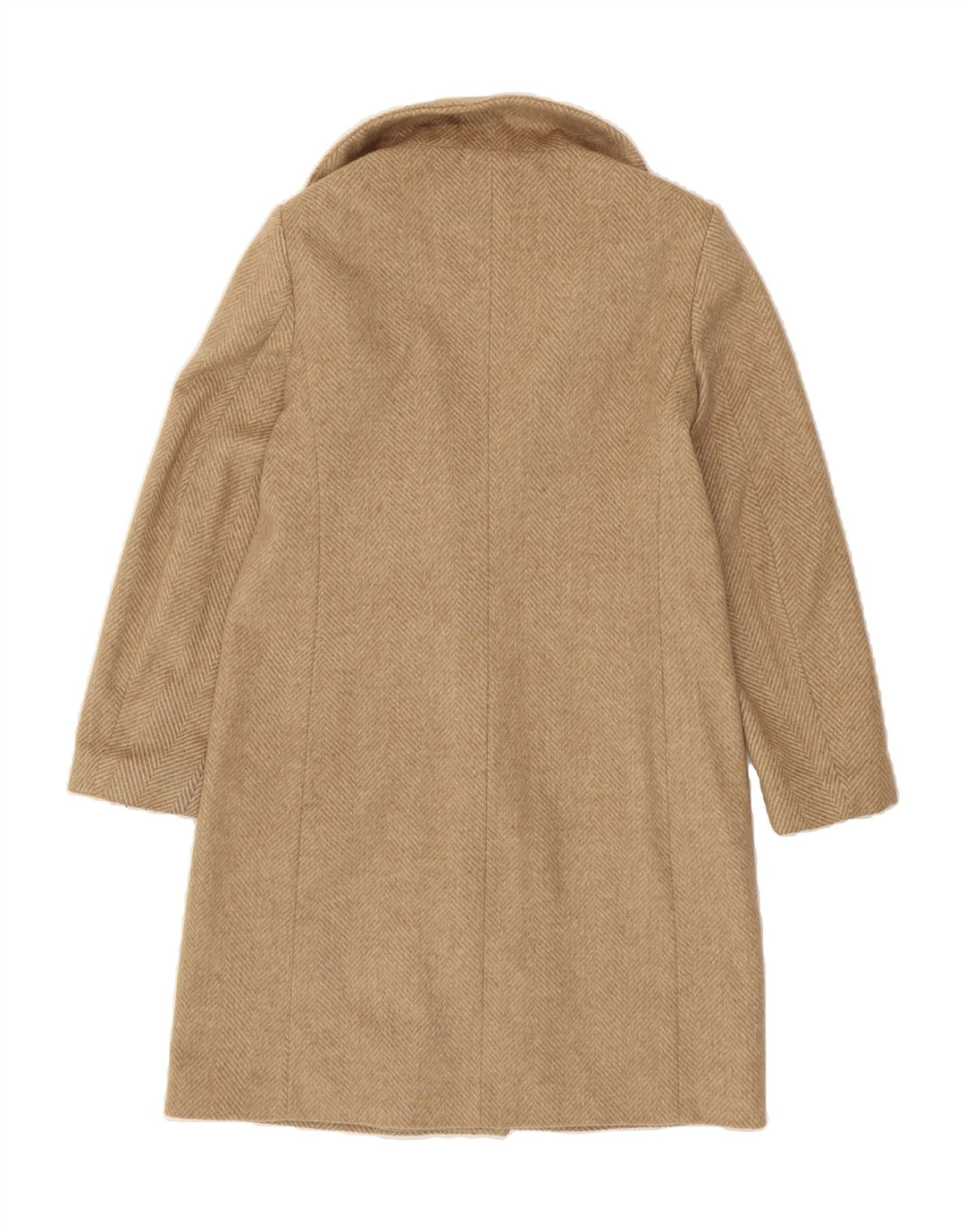 BENETTON Womens Double Breasted Coat IT 48 XL Beige Herringbone Wool Vintage Benetton and Second-Hand Benetton from Messina Hembry 