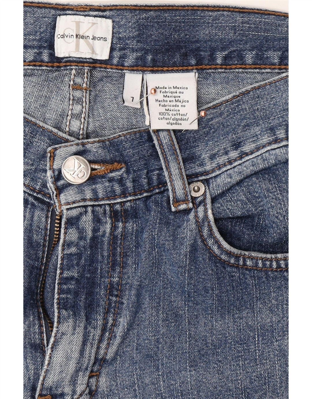 CALVIN KLEIN Jeans dritti da donna US 7 medi W30 L28 cotone blu