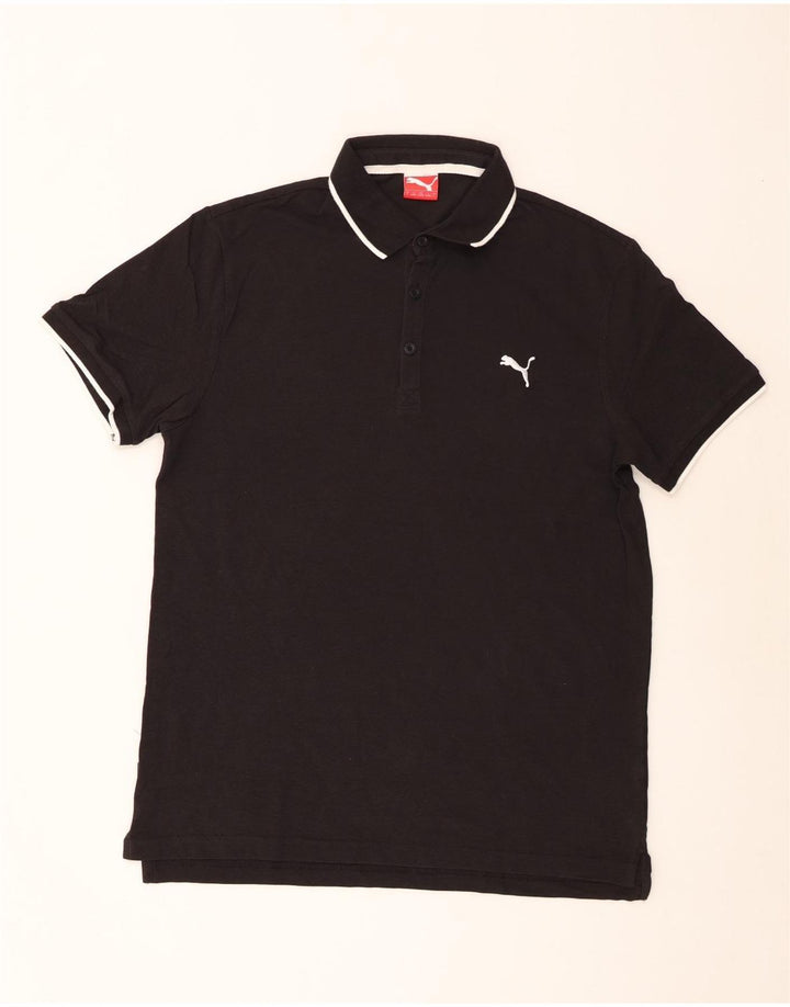 Polo Puma da uomo grande in cotone nero
