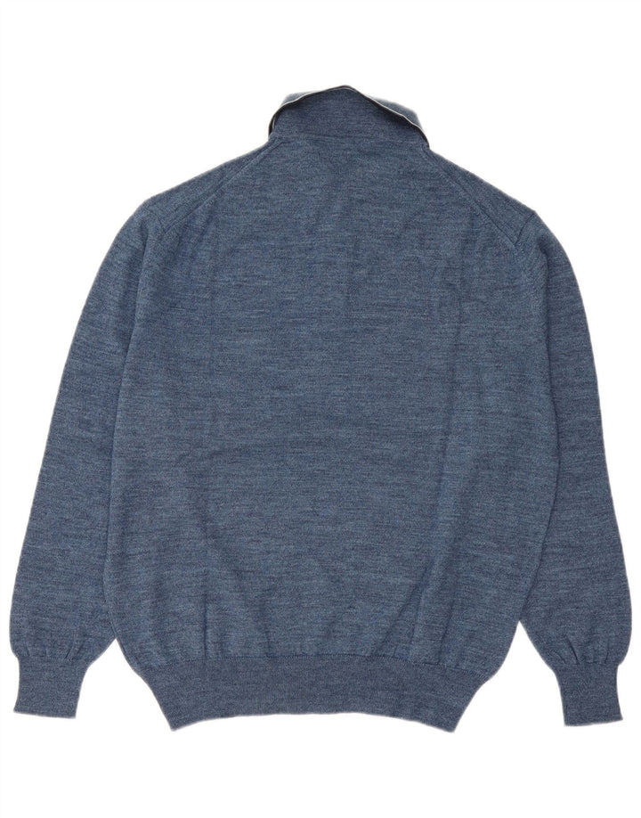 Maglione Canda da uomo con collo alto IT 48/50 Lana vergine blu medio