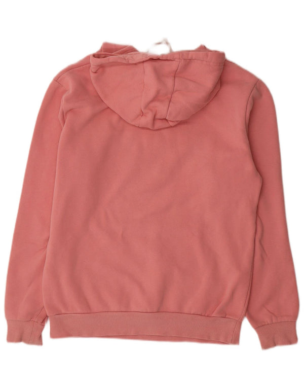 Ellesse Womens Graphic Oversized Hoodie Jumper UK 10 Small Pink Cotton