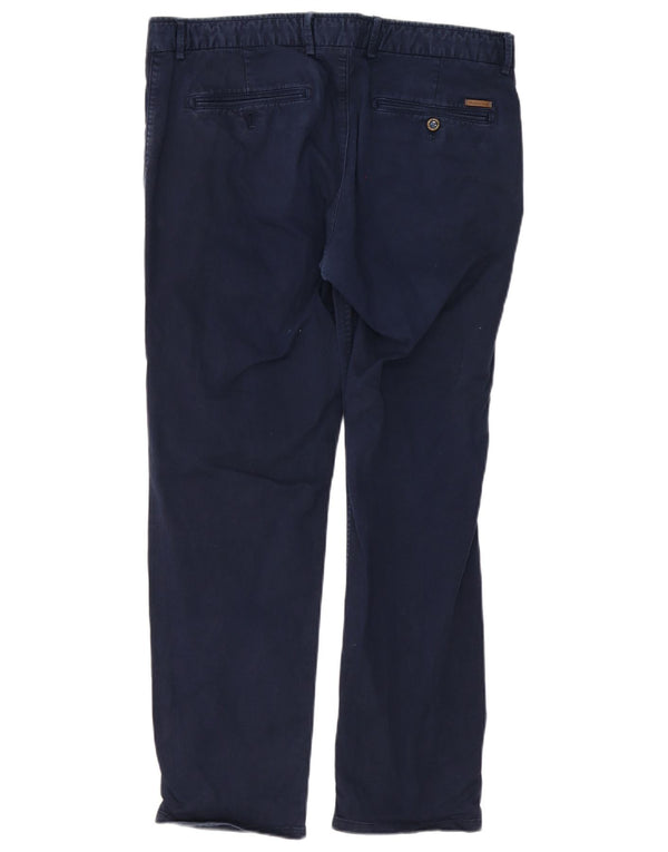 Pantaloni chino slim fit da uomo Massimo Dutti EU 44 Large W34 L30 Blu navy
