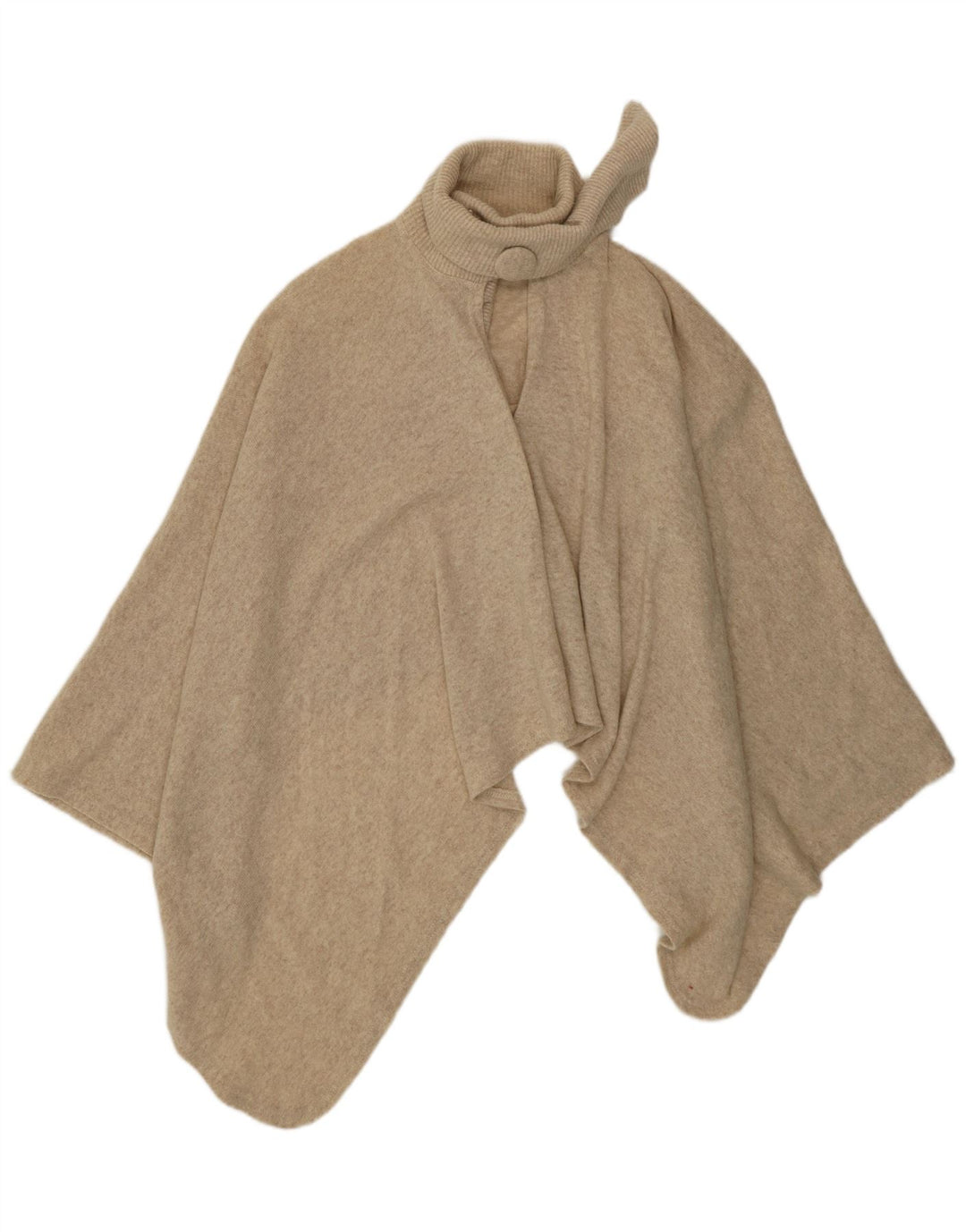 Maglione poncho da donna VINTAGE taglia unica lana d'agnello beige