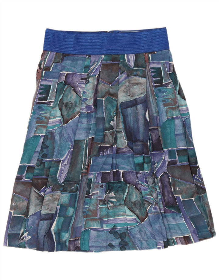 Gonna a trapezio da donna vintage W26 piccolo patchwork multicolore