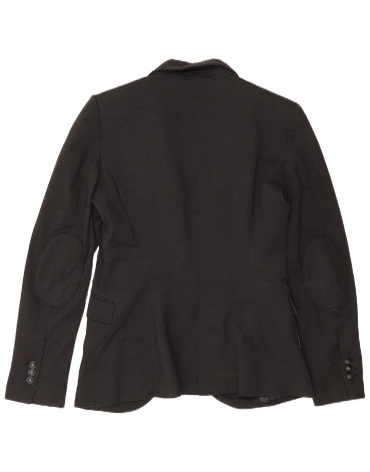 Giacca blazer a 1 bottone da donna Zara UK 12 poliestere nero medio