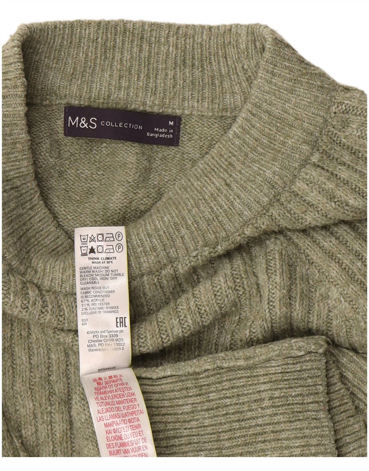 Maglione maglione a collo alto da donna Marks & Spencer UK 14 Verde medio