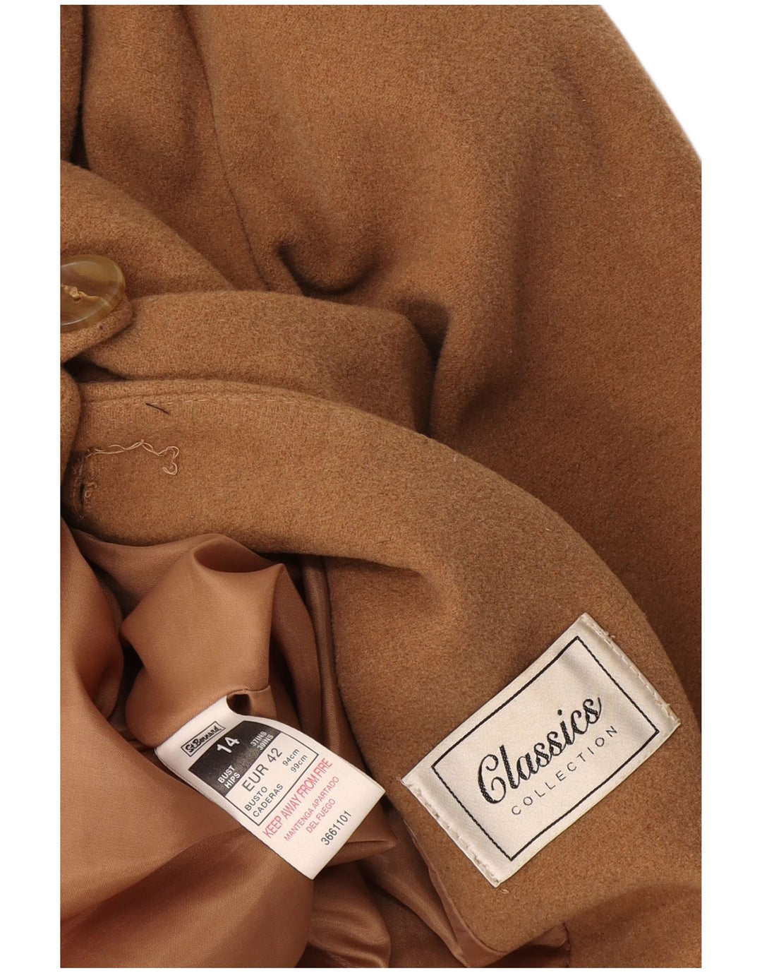 Soprabito da donna St. Bernard UK 14 grande lana beige