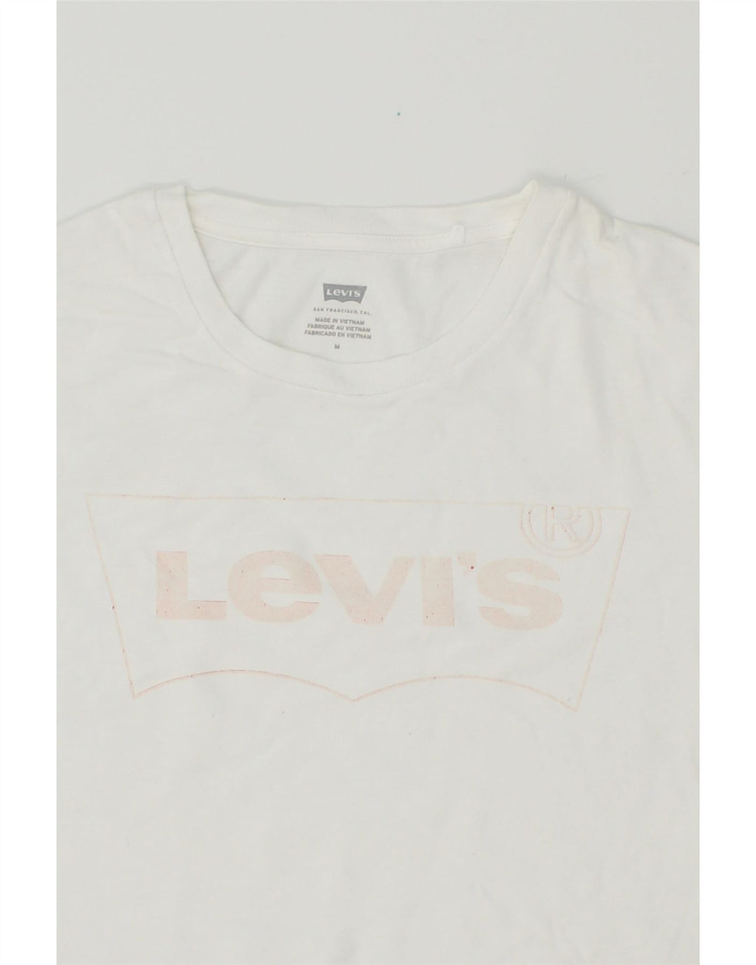 LEVI'S Womens Graphic T-Shirt Top UK 14 Medium White Cotton Vintage Levi's and Second-Hand Levi's from Messina Hembry 