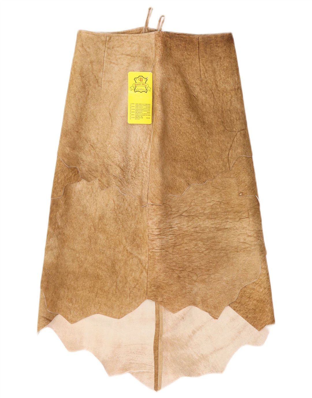 Gonna asimmetrica in pelle scamosciata da donna Benny EU 36 piccola W25 in pelle marrone