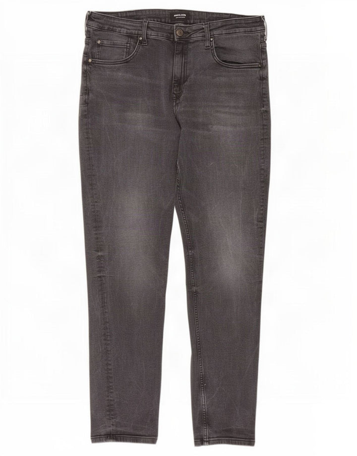 Jeans slim da uomo Jack & Jones W36 L34 cotone grigio