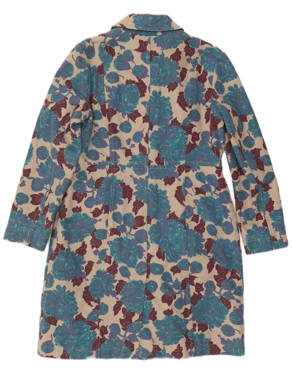 Boden Cappotto da donna UK 14 Cotone floreale blu medio