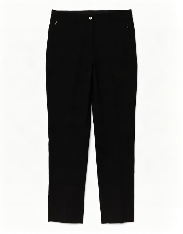 Marks & Spencer Womens High Waist Casual Trousers UK 12 Medium W32 L32 Blac