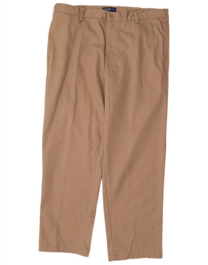 Pantaloni chino da uomo con vestibilità classica IZOD W40 L32 in cotone beige
