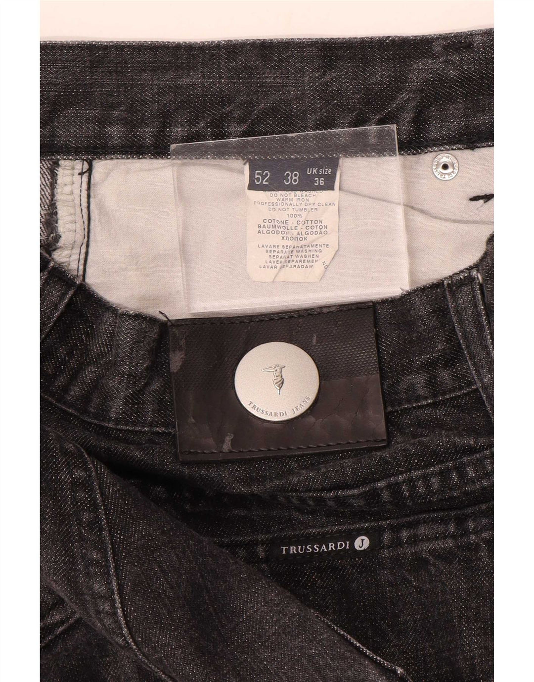 Jeans Straight Uomo Trussardi W36 L32 Cotone Grigio