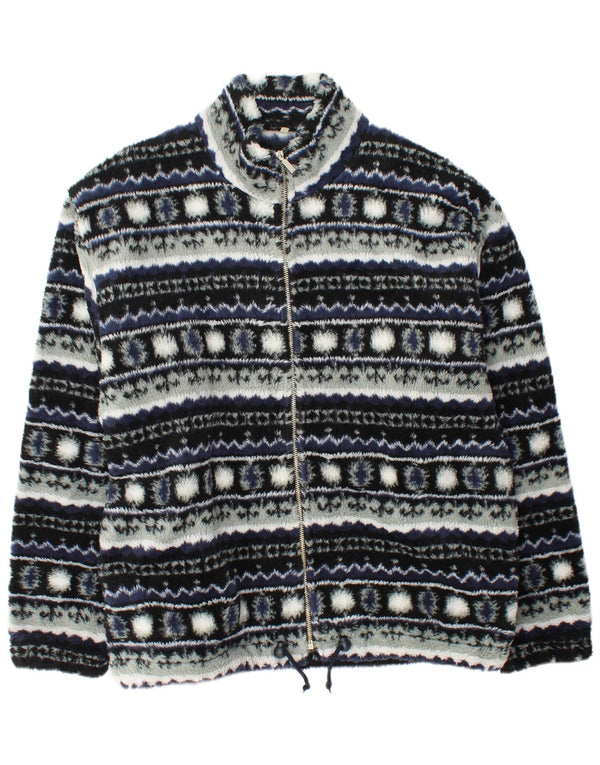 Giacca in pile da uomo VINTAGE UK 40 Large Blu Navy Fair Isle