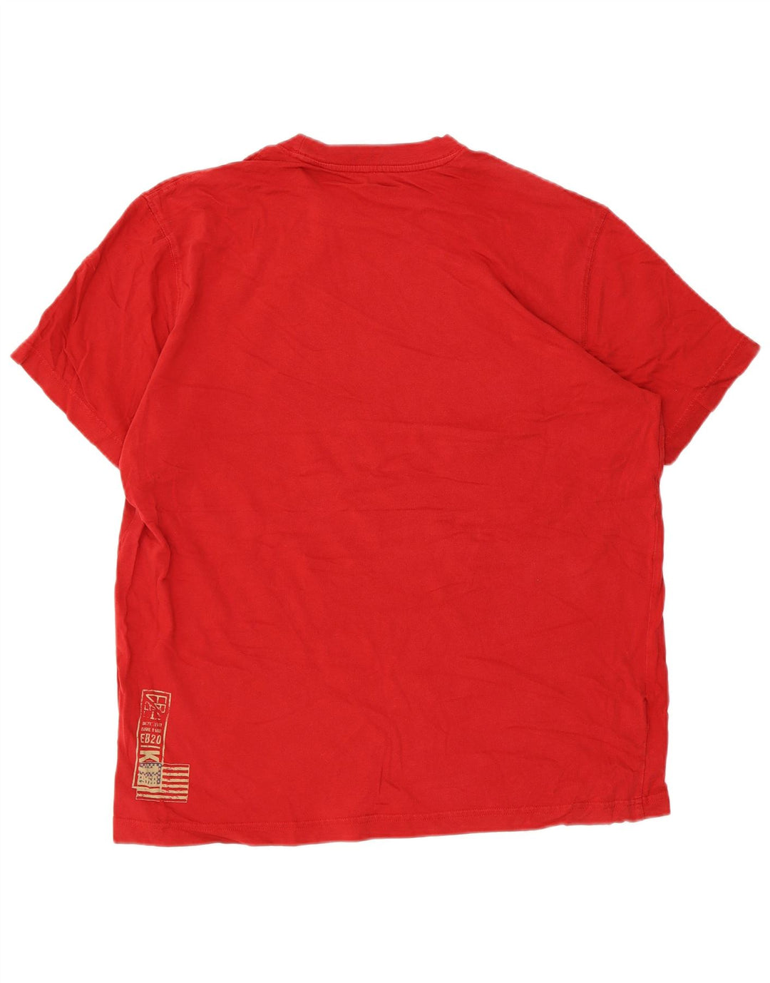 EDDIE BAUER T-shirt grafica da uomo Top grande in cotone rosso