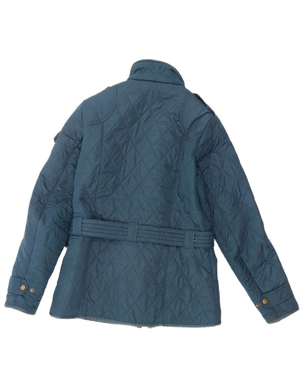 BARBOUR Womens Quilted Jacket UK 8 Small Blue Polyester