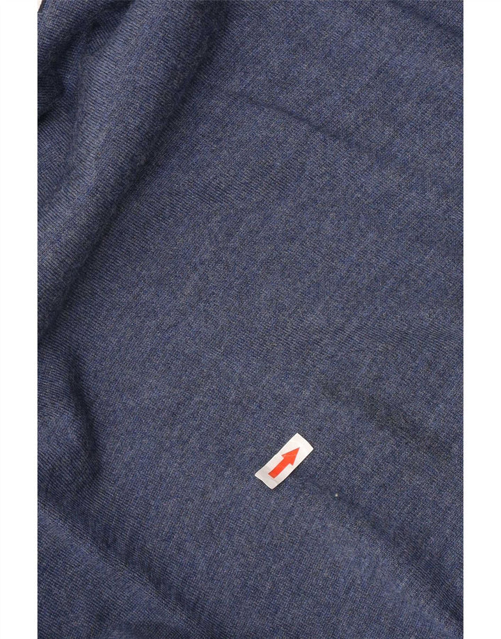 Maglione maglione con scollo a V da uomo Tommy Hilfiger blu medio in lana merino