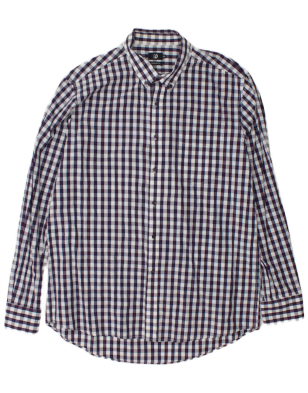 Camicia da uomo dalla vestibilità regolare di Dack 2XL in cotone a quadretti blu navy