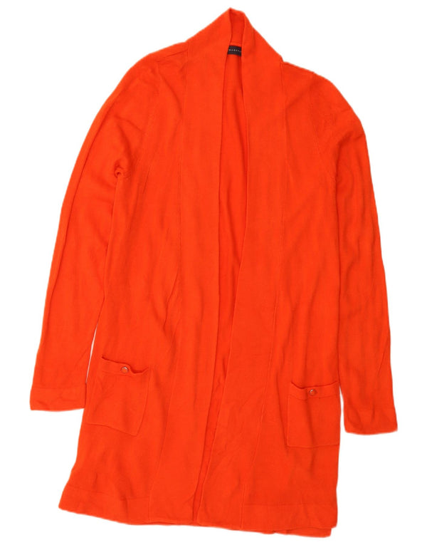 Maglione cardigan aperto lungo da donna Marks & Spencer UK 12 Arancione medio