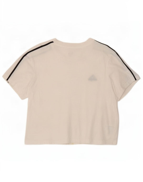 T-shirt corta da donna Adidas, vestibilità ampia, UK 8/10, piccola, cotone bianco