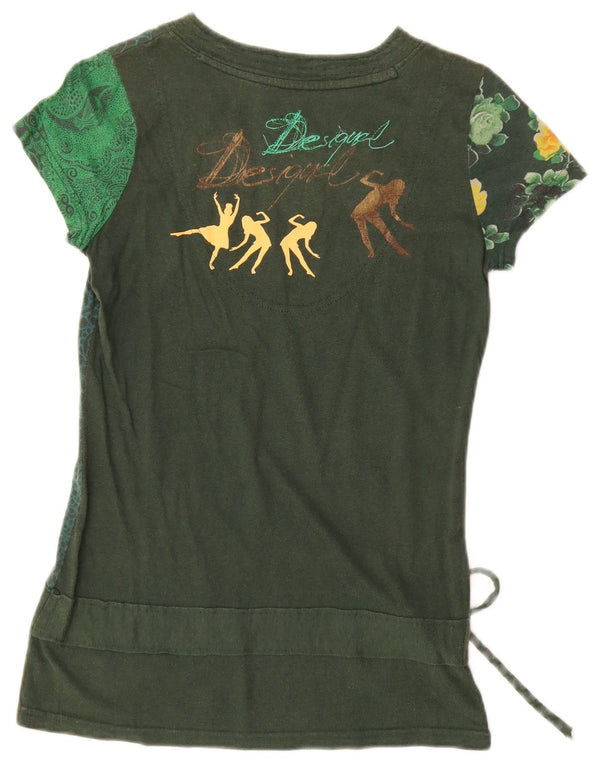Desigual Maglietta grafica da donna Top UK 12 Verde medio