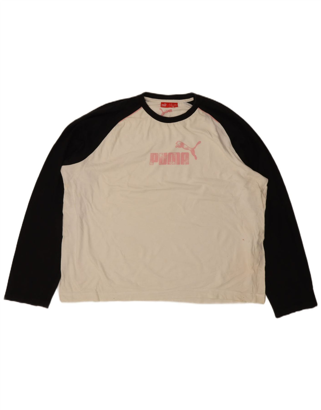 Puma Maglietta grafica da uomo a maniche lunghe 2XL Cotone color block bianco