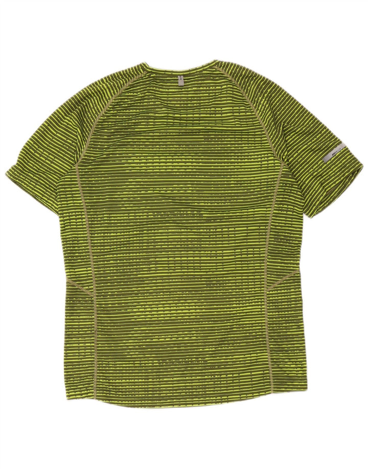 T-shirt Nike Dri Fit da donna Top UK 14 Poliestere a righe verde medio