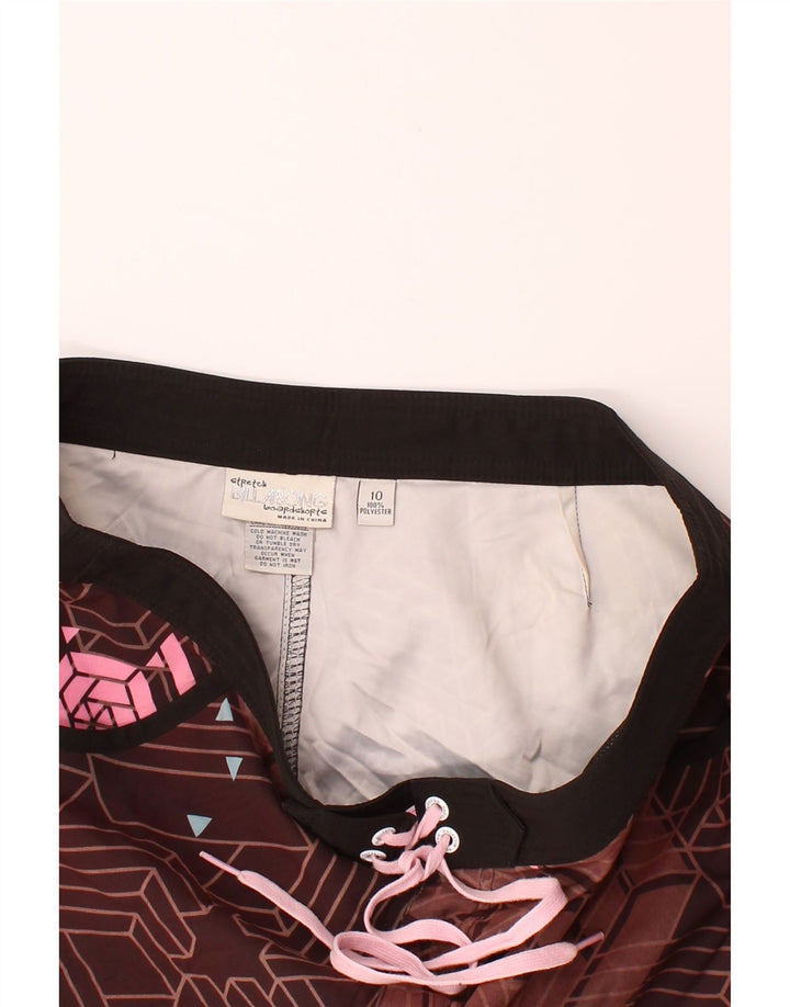 BILLABONG Womens Graphic Swimwear UK 10 Small Brown Geometric Polyester Vintage Billabong and Second-Hand Billabong from Messina Hembry 