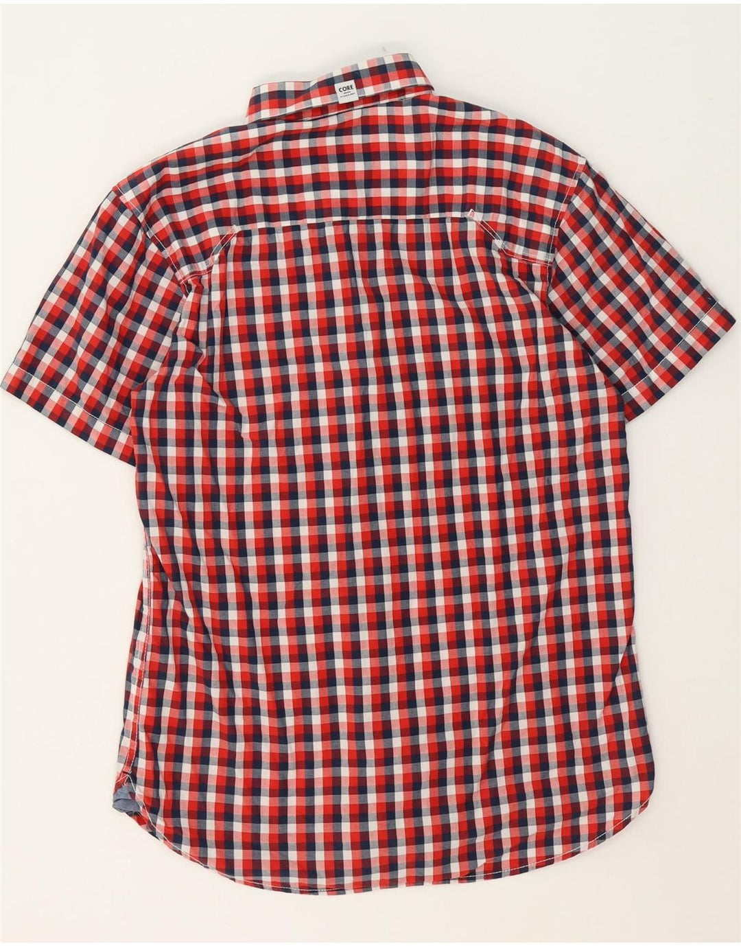 JACK & JONES Mens Short Sleeve Shirt Large Red Check Cotton Vintage Jack & Jones and Second-Hand Jack & Jones from Messina Hembry 
