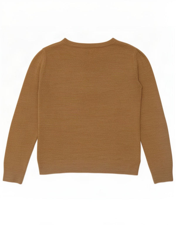 Maglione maglione con scollo a barca da donna Marks & Spencer UK 8 piccolo acrilico beige