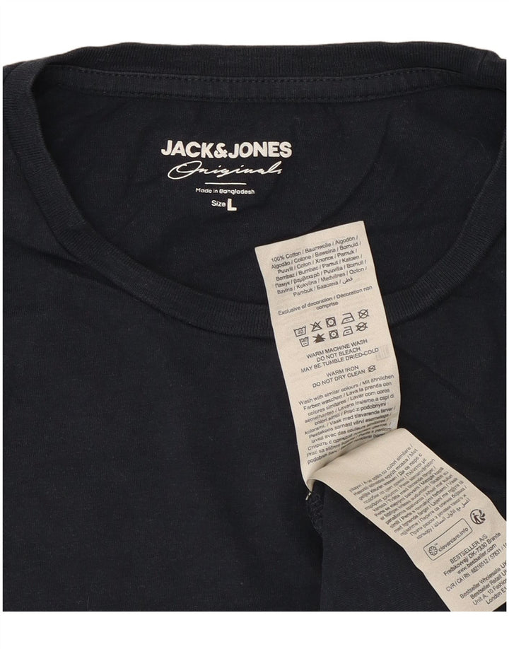 Jack & Jones T-shirt da uomo Top Large in cotone blu navy