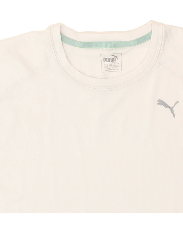 PUMA Mens T-Shirt Top XL White Polyester Vintage Puma and Second-Hand Puma from Messina Hembry 