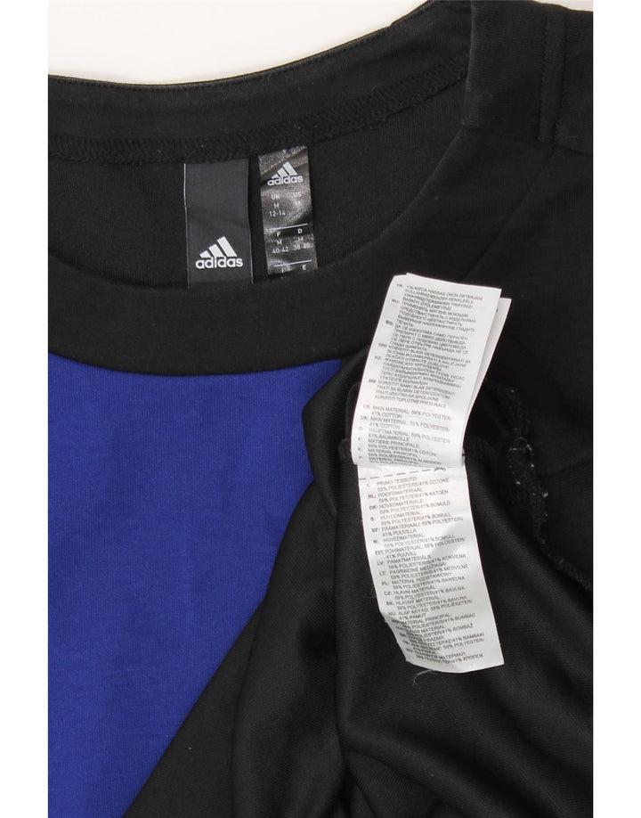 Felpa da donna ADIDAS Maglione UK 12/14 Medium Black Colourblock