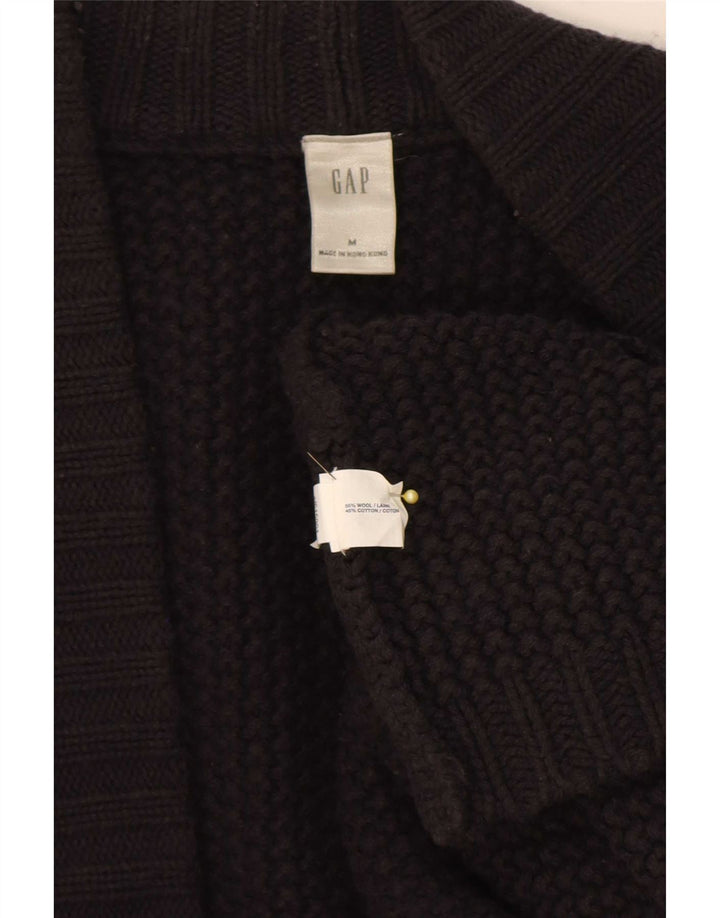 Maglione cardigan aperto oversize lungo da donna Gap UK 14 Lana nera media