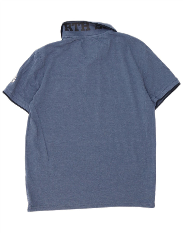 Polo da uomo North Sails in cotone a righe medie blu navy