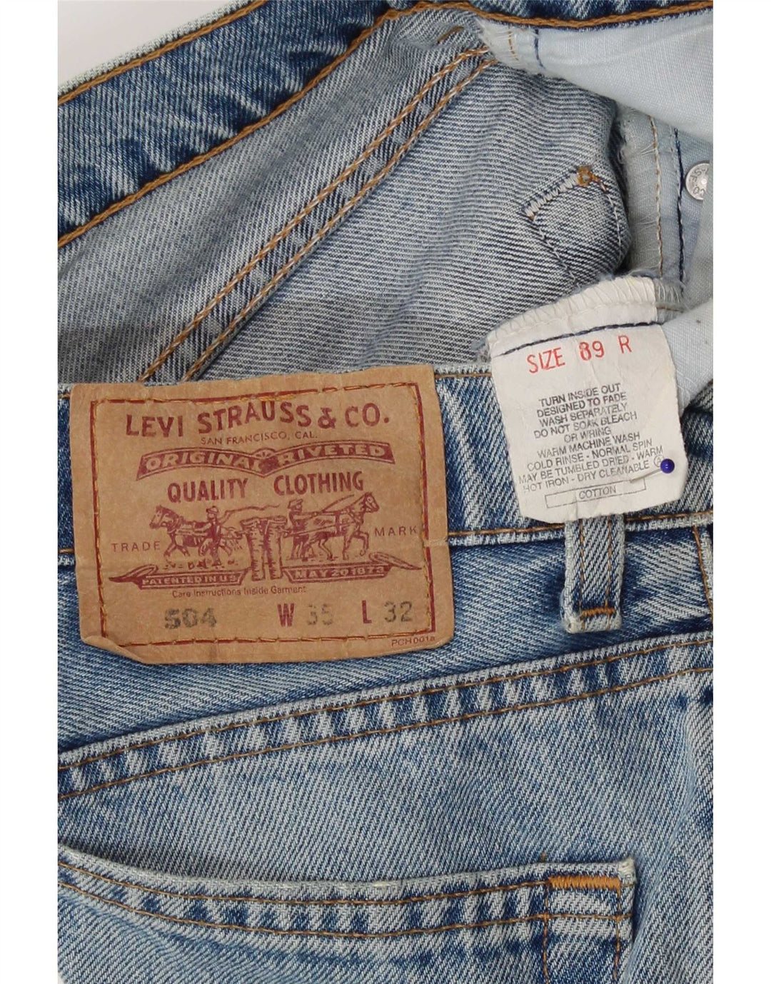 Levi's Uomo 504 Jeans dritti W35 L32 Cotone Blu