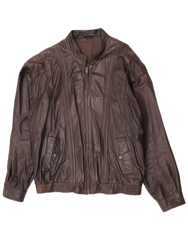 Giacca in pelle da uomo Trapper IT 54 2XL Pelle marrone