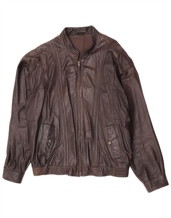 Giacca in pelle da uomo Trapper IT 54 2XL Pelle marrone