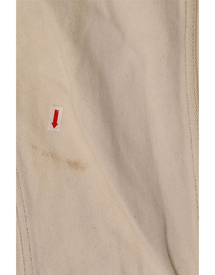 DICKIES Womens Cargo Tapered Jeans W26 L26 Off White Cotton