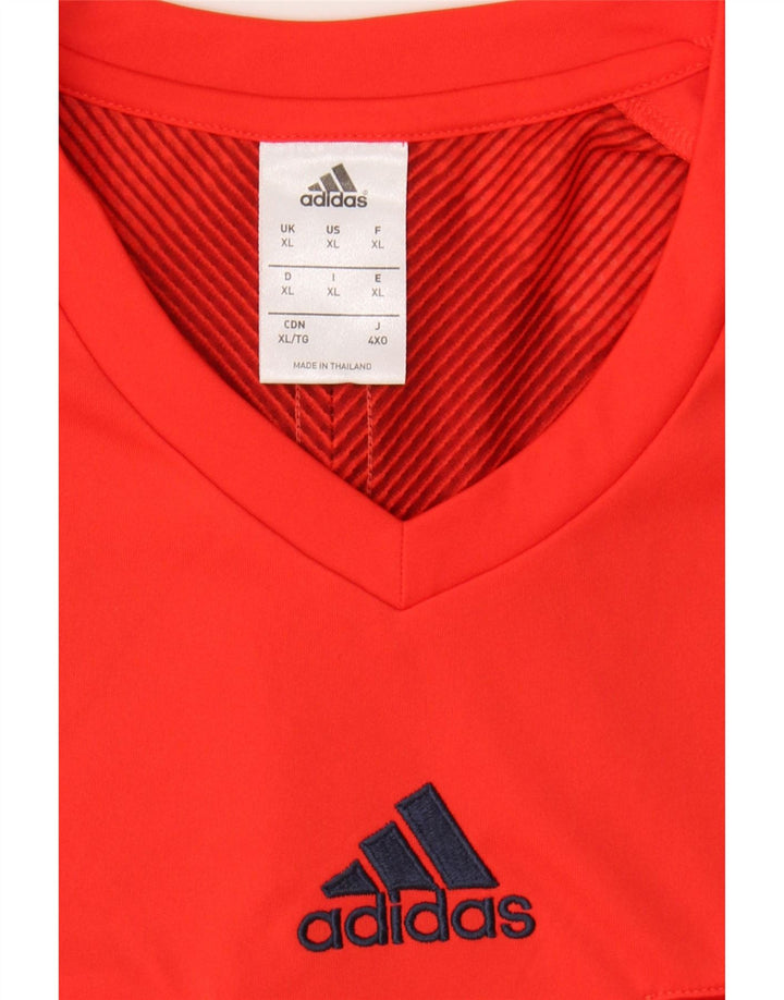 ADIDAS Mens Climacool Graphic T-Shirt Top XL Orange Polyester Vintage Adidas and Second-Hand Adidas from Messina Hembry 