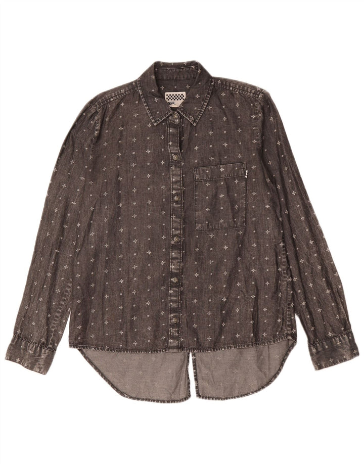 Camicia oversize da donna Vans UK 10 piccola in cotone geometrico nero