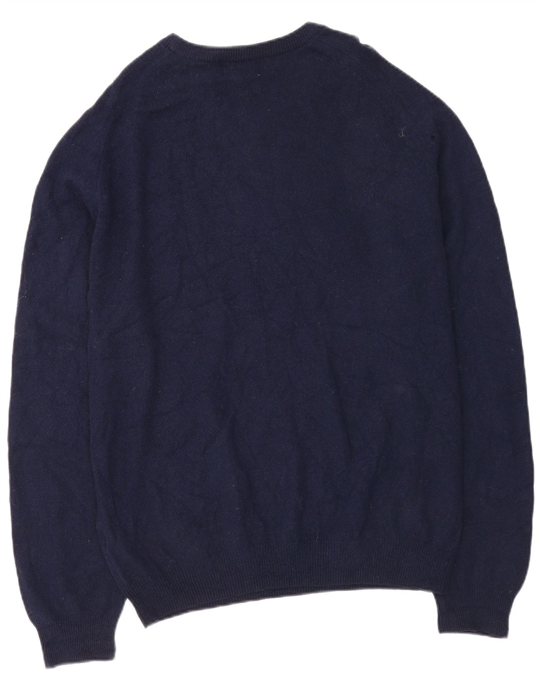 Maglione maglione girocollo da uomo Marks & Spencer XL blu navy in lana d'agnello