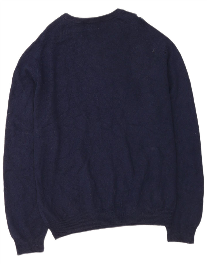 Maglione maglione girocollo da uomo Marks & Spencer XL blu navy in lana d'agnello